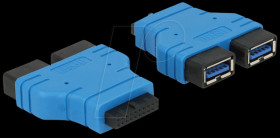 65670 Adapter USB 3.0 Pinheader Bu &gt; 2x USB3.0-A Bu