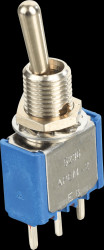 Toggle switch, print, 1-pin, 1 A - 125 V AC, on-on