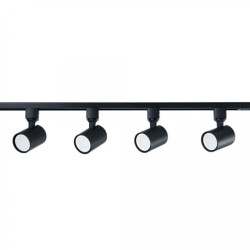 Komplet oświetlenia szynowego SNOW SET 1 fazowy czarny szyna + reflektorki LP-737 BK SET Light Prestige