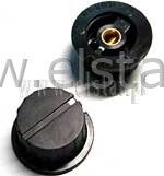 Gałka fi= 19,5x20mm oś= 6mm czarna + śrubka