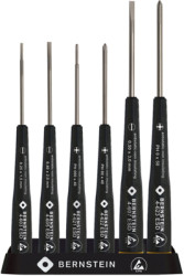 ESD screwdriver kit, PH0, PH00, PH000, 1.5 mm, 2 mm, 3 mm, Phillips/slotted, 4-620