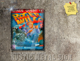 Chic PC DOS Space Quest IV Box Artwork Metal Sign [699]