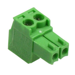 2-Way 3.5mm Right Angle Pluggable Terminal Block Green 8A 300V