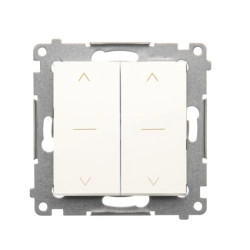 Simon 54 Przycisk roletowy podwójny trójpozycyjny 1-0-2 (moduł) 10 A, 250 V, szybkozłącza biały DZP2.01/11