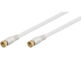 kabel przyłączeniowy SAT, ekranowanie 100%, pozłacanyBiały