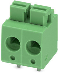 PCB terminal, 2 pole, pitch 5 mm, AWG 26-24, 16 A, spring-clamp connection, green, 1792863