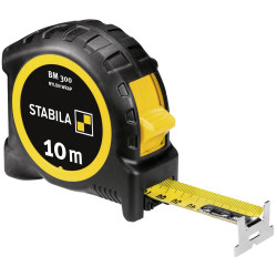 Stabila 19843 BM 300 Tape Measure 10m, Durable, Easy-Read, Secure Hook