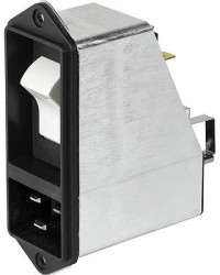 IEC plug C20, 50 to 60 Hz, 20 A, 250 VAC, 0.3 mH, faston plug 6.3 mm, EF12.0572.1110.01