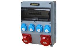 Rozdzielnica przemysłowa 40A, ERP40AB1, gniazda: 1x CEE 32A, 1x CEE 16A, 4x GS 230V, do montażu na stałe, z zabezpieczeniami