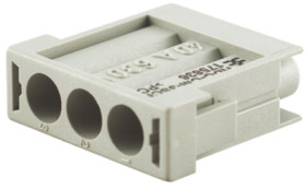 Pin contact insert, 3 pole, unequipped, crimp connection, with PE contact, 1758360000