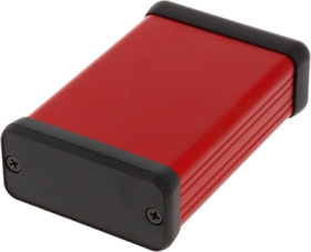 Aluminum enclosure, (L x W x H) 80 x 54 x 23 mm, red, IP54, 1455C802RD