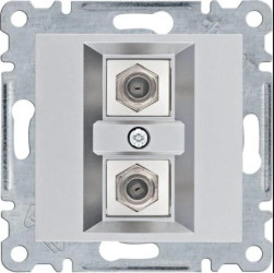 Lumina Złącze podwójne typu F srebrny WL3262