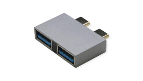Adapter Roline Usb 3.2 Gen 2, 2X Usb Typu C - 2X Typu A, M/F, Srebrny