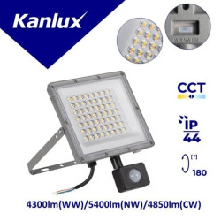 Projektor z czujnikiem ruchu ACETE 50W CCT GR 4300lm(WW)/5400lm(NW)/4850lm(CW) 3000K/4000K/6500K IP44 szary 38498