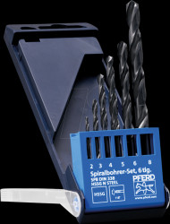 25298003 HSSG spiral drill set, STEEL, DIN 338, 6 pieces