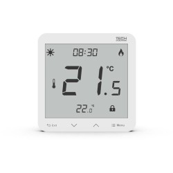 Przewodowy dwustanowy regulator pokojowy podtynkowy biały ST-297z v3 Tech sterowniki