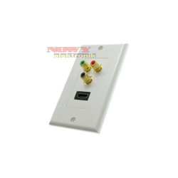 Gniazdo HDMIx1,RCA RGB podtynk.
