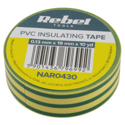 Taśma izolacyjna 19mm x 9,14m ŻÓŁTO-ZIELONA