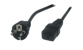 Przewód zasilający CEE7 IEC C19 - POSAC-C19-16/EU15 czarny 1,5m