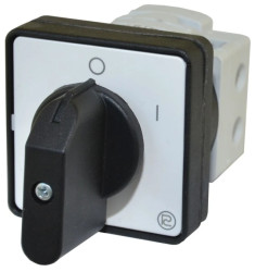 Łącznik krzywkowy pulpitowy z płytą czołową i tabliczką, uszczelniony, 25A, 0-1, 1p T0-Ł S25JDG1101 A6