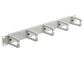 Organizator kabli RACK 19 cali 1U metalowy szary z plastikowymi uchwytami NEKU