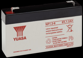 NP1.2-6 YUASA AGM battery, 1.2 Ah, 6 V
