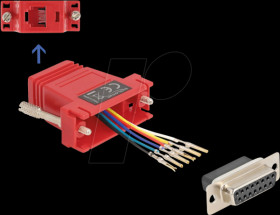 67089 Adapter D-Sub 15 Pin jack > RJ12 jack Mounting kit, red