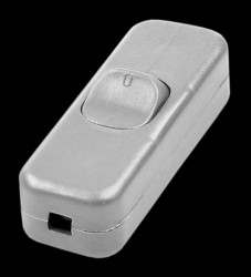 Table Lamp Pass-through Cable Rocker Switch, Silver