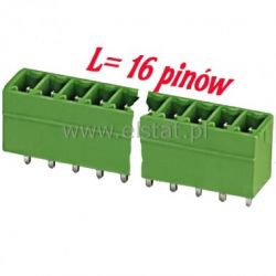 Listwa do PCB pionowa 16-zacisk. męska r = 3,81