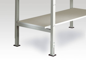 Półka melaminowa jasnoszara 1000x 500x19mm, z podporą DLA UNIVERSAL 1000x 800 mm Manuflex ZB3673, (S x W x G) 1000 x 19