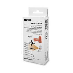 uvex 2112131 com4-fit ear plugs 33dB ergonomic soft foam 15 pairs