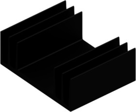 Extruded heatsink, (L x W x H) 50 x 65 x 24 mm, 3.75 to 2.3 K/W, black anodized, 10019494