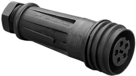 Jack, 5 pole, screw connection, screw locking, straight, PX0921/05/S