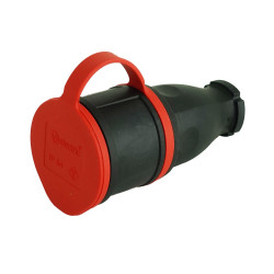 Gniazdo przenośne proste 16A 230V 2P+Z czarne Schuko 3101-304-0300