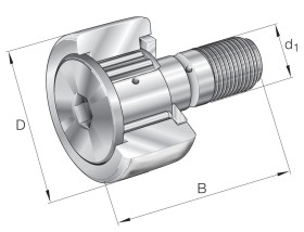 Rolka prowadząca, Rolka ścieżkowa typu trzpień, śr: 40mm