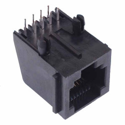 8 Pin RJ45 Black Right Angle Socket