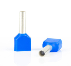 Insulated twin wire end ferrule, 16 mm², 26 mm/14 mm long, DIN 46228-4, blue, BYB-4-18H0101