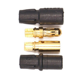3.5 mm GOLD Plugs with Covers - AMASS - Gold Connectors - Black - Pair
