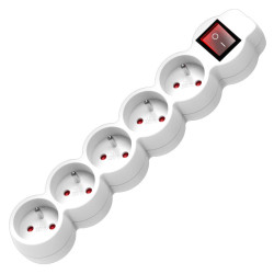 Przedłużacz 5gn 3m z wył. uz. biały ORNO