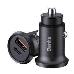 Ładowarka samoch. BENKS USB-A/C