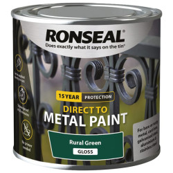 Ronseal 39185 Direct to Metal Paint Rural Green Gloss 250ml