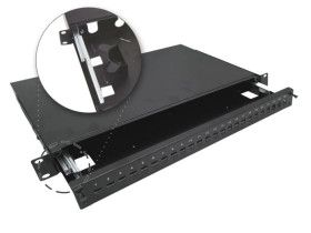 Przełącznica światłowodowa teleskopowa 24xSC simplex / 24xLC duplex 19 1U, wysuwalna FOP-1U-24SCS-C-P