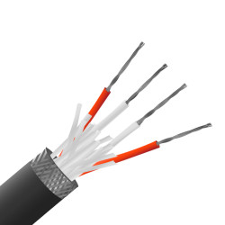 Przewód detektora termometru rezystancyjnego (RTD) RTD dł. 50m 7/0,2mm -75 → +260 °C. PFA 4-żyłowy Ekranowany