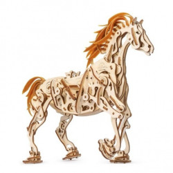 Koń-mechanoid - model mechaniczny do składania - fornir - 410 elementów - Ugearsmodels 70054