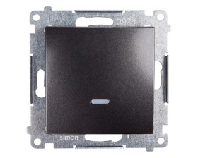 Simon 54 Łącznik jednobiegunowy z sygnalizacją załączenia, szybkozłącza, antracyt DW1ZL.01/48