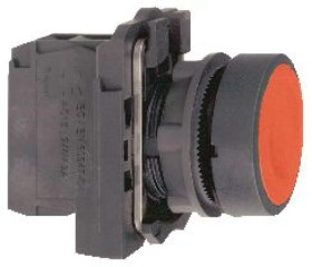 Przycisk kompletny czerw. kryty O 22, z sam. powr., 1NO+1NC, bez ozn. XB5AA45