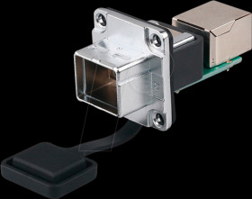 IC06-R302 RJ45 coupler + PCB board, RJ45 jack on both sides, metal
