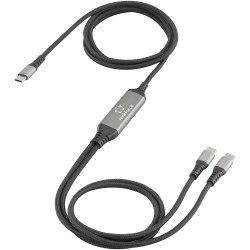 Renkforce RF-6721084 USB-C Y-cable USB 2.0 plug Black 1.50 m