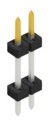 Pin header, 2 pole, pitch 2 mm, straight, black, 10062875