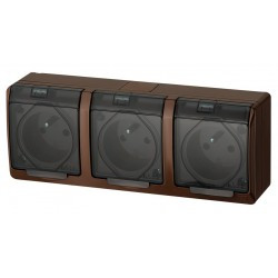 HERMES Gniazdo potrójne 3x2P+Z IP44 0323-05 BRĄZ